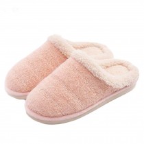 Rubber Sole Slippers for Women Plush Warm Lined House Slipper for Indoor Outdoor, Pink