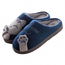 Men's Comfort Plush Slippers Cozy Slip-on House Shoes Winter Warm Indoor Outdoor Slippers, Blue