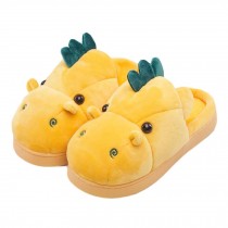 Cute Hippo Plush Slippers Kids Indoor Winter Warm Slippers for Bedroom Living Room, Yellow