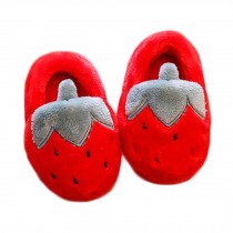 Kids Red Strawberry Slippers Winter Warm Soft Slippers