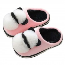 Kids Pink Cute Panda Slippers Winter Warm Soft Slippers
