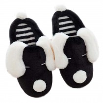 Cute Dog Women Warm Winter Plush House Slippers Soft Indoor Outdoor Home Slippers