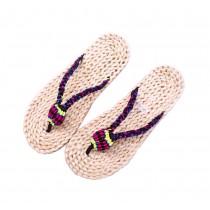 Handmade Straw Sandals Flats Womens Creative Woven Casual Flip Flops