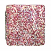 Metal Cigarette Case/Box/Holder Lightweight Exquisite and Portable Carrying Cigarette Holder, Pink Rhinestones