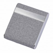 Men's Cigarette Holder Metal Cigarette Case PU Cigarette Storage Box, Grey