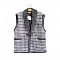 [L Size] Men's Winter Warm Vest Flannel Japanese Style Outerware Indoor/Outdoor Waistcoat, #2