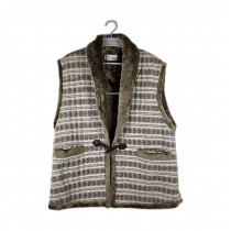 [L Size] Men's Winter Warm Vest Flannel Japanese Style Outerware Indoor/Outdoor Waistcoat, #4