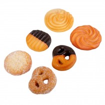 6 Pcs Artificial Cookie Fake Biscuits Food Display Prop Party Decor Photography
