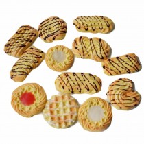 12 Pcs Artificial Cookie Fake Biscuits Simulation Food Wedding Dish Decor