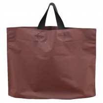 Brown - 50 Pieces Plastic Shopping Bags Gift Bag Clear Boutique Bags Carry bag
