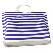 Blue/White - 50 Pieces Plastic Merchandise Shopping Bags Gift Bags Boutique Bags