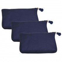 Dark Blue - 3 Pieces Reusable Grocery Bags Portable Boutique Shopping Bags Supermarket Foldable Tote Bags