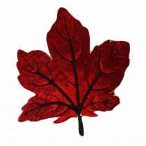 10 Pcs Red Maple Leaf Embroidered Applique Crafting Making DIY Clothing Decoration Accessory for T-shirt, Dress