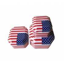 Tinplate Empty Boxes Reusable Tins Jewelry Pill Candy Storage Case - USA flag pattern, Set of 3