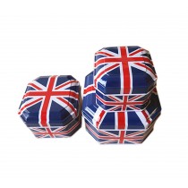 Tinplate Empty Boxes Reusable Tins Jewelry Pill Candy Storage Case - UK flag pattern, Set of 3