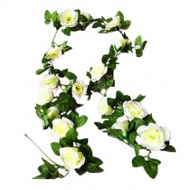 [White rose] Artificial Flower Vines Fake Flowers Decor For Home/Party/Wedding