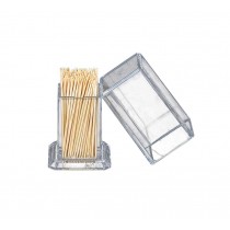 Transparent Plastic Square Toothpick Dispenser Thick Toothpick Holder for Home/Restaurant/KTV, 3 Pack