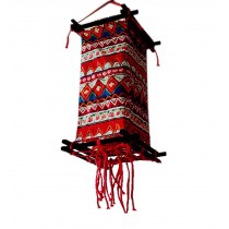 Chinese Cloth Lantern National Style Creative Handmade Home Decor Painted Lamp Shade, Red