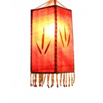 National Style Cloth Lantern With Tassel Creative Handmade Home Decor Painted Lamp Shade, Red
