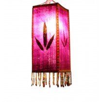 National Style Cloth Lantern With Tassel Creative Handmade Home Decor Painted Lamp Shade, Purple