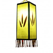 National Style Cloth Lantern With Tassel Creative Handmade Home Decor Painted Lamp Shade, Yellow