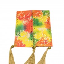 Chinese Paper Lantern Rectangle Handmade National Style Home Decor Printed Orange and Yellow Flower Lamp Shade