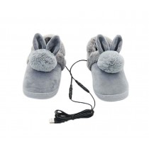 [Grey Rabbit] Heating Shoes Warm USB Electric Heated Slipper usb Foot Warmer for Winter 24cm