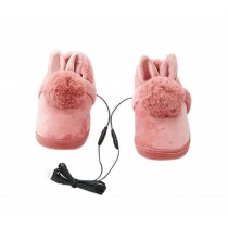[Pink Rabbit] Heating Shoes Warm USB Electric Heated Slipper usb Foot Warmer for Winter 24cm