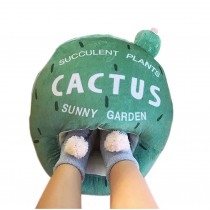 [Cactus Pattern] USB Foot Warmer Heating Pad Slippers Washable For Home/Office Warm Feet Treasure
