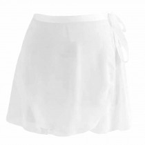 Women Chiffon Sheer Wrap Skirt Ballet Skirt Ballet Tutu Skirt Dancewear Supply, White 38cm