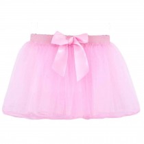 Girls Cute Bowknot Pink Ballet Bubble Tutu Skirt Dance Dress Up Costumes, 25cm