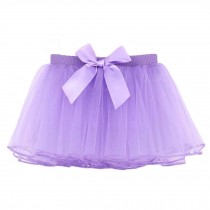 Cute Bowknot Purple Ballet Bubble Tutu Skirt for Girls Dance Dress Up Costumes, 25cm
