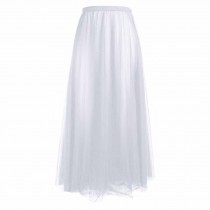 Women Sheer White Ballet Long Skirt Soft Gauzy Ballet Tutu Skirt Dance Performance Costumes, 80cm