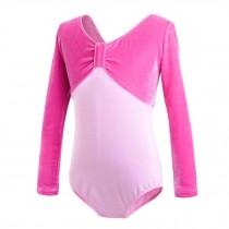 Long Sleeve Pink Ballet Dress Kids Basic Dancewear Ballet Leotards for Girls