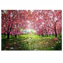 500 Piece Wooden Jigsaw Puzzles Spring Landscape Oil Painting Jigsaw Puzzles Toy, Pink Sakura