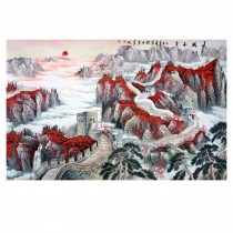 500 Piece Jigsaw Puzzle for Adults Chinese Paintings Wooden Art Puzzle Game, the Great Wall in Autumn