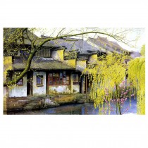 500 Piece Jigsaw Puzzle for Adults Wooden Art Puzzle Chinese Landscape Oil Painting, Watertown
