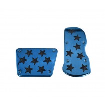 2 Pcs Stainless Steel Gas Clutch Brake Pedal Cover Nonslip Pedal Cover BLUE