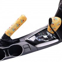 Shift Knob Cover Cartoon Car Handbrake Sleeve Gears Sets Automatic Manual Gear