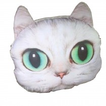 Cute Cartoon (lovely Cat) Car Headrest/Car Neck Pillow,WHITE