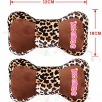Set of 2 Fashion Design Car Neck pillow/Dog Bone Neck Pillow ,Leopard Print