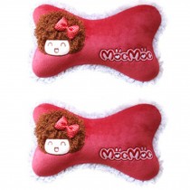 Set of 2 Female Favourite Car Neck pillow/Dog Bone neck pillow,(Mocmoc)RED