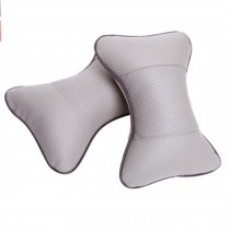 Set of 2 High-quality Automotive Trim Dog Bone Neck Pillow,Light Grey
