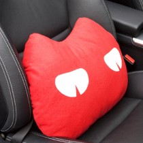 Cute Design Multi-function Lumbar Support/Back Cushion,Red (Curiosity Cat)