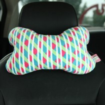 Cute Cartoon Dog Bone Series [Color Grid] Car Headrest/Car Neck Pillow