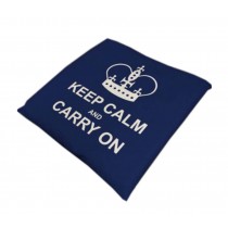 British Style Cotton Square Seasons Car Seat Cushions, Blue Crown