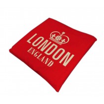 British Style Cotton Square Seasons Car Seat Cushions, Red Crown