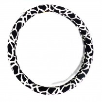 Fashion Design Classic Leopard Girl Steering Wheel Cover,BLACK & WHITE