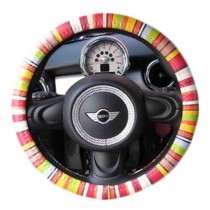 Personality Genuine Leather Steering Wheel Cover(Colour Bar)