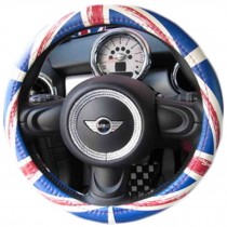 Personality Genuine Leather Steering Wheel Cover(Bluish Red Color)